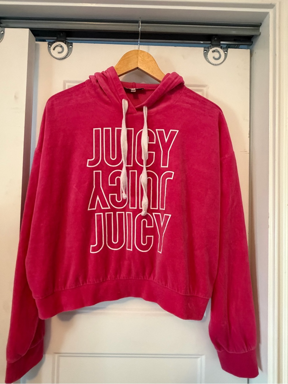 Juicy Couture Hot Pink Velour Logo Hoodie